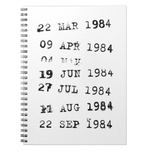 Library Stamps Date Due 1984 Notebook