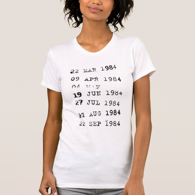 Library Stamps Date Due 1984 T-Shirt (Front)