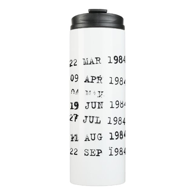 Library Stamps Date Due 1984 Thermal Tumbler (Front)