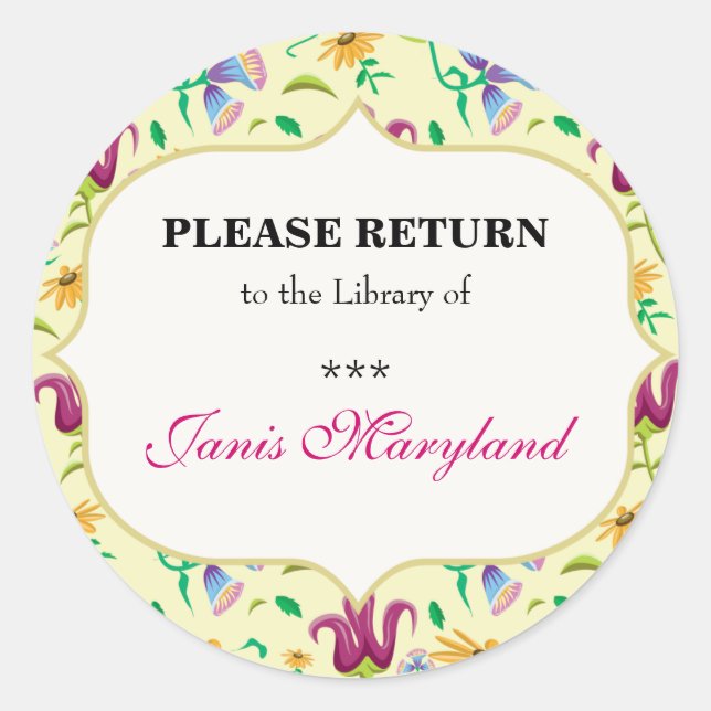 Library Sticker / Ex Libris Name Label (Front)