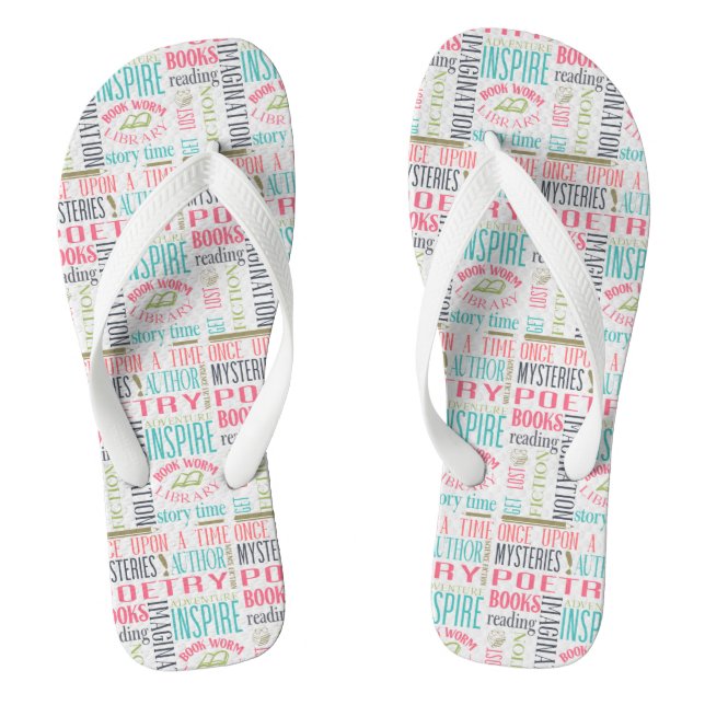 Library Subway Art  Flip Flops (Footbed)