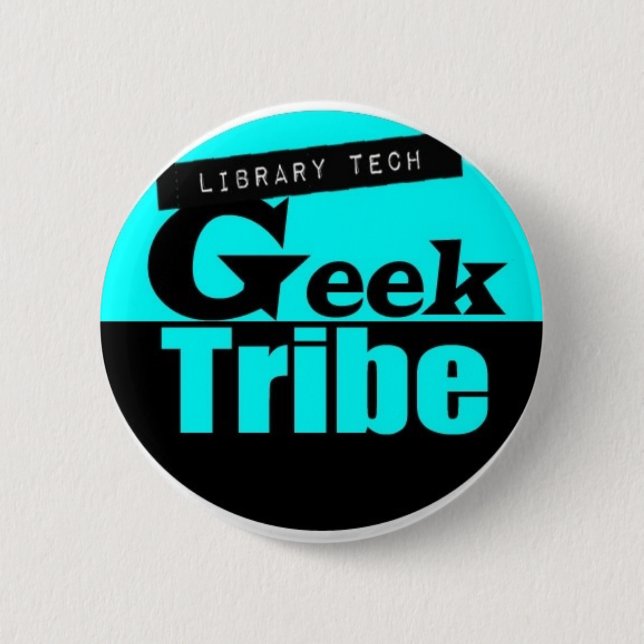 Library Tech Geek Tribe 2 Inch Round Button (Front)