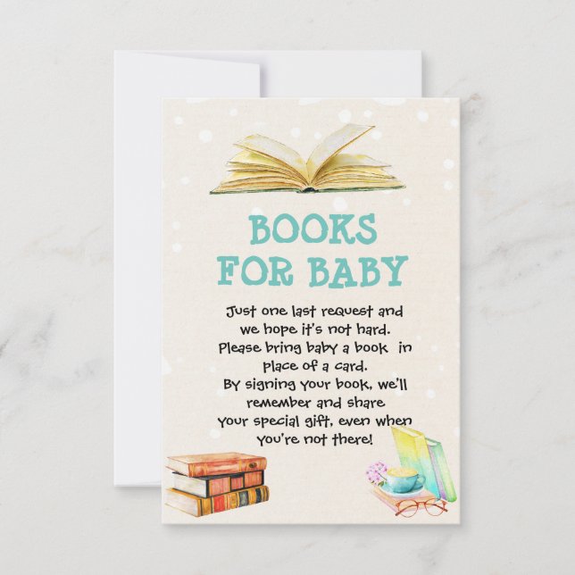 Library theme book for baby card (Front)