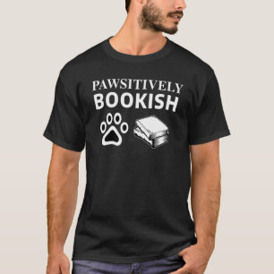 Library Themed Pawsitively Bookish Books and Dogs T-Shirt