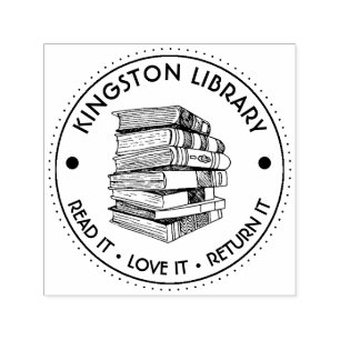 Library Town Read It Love it Return It Customize Self-inking Stamp
