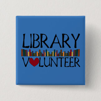 Library Volunteer Books - Change Colour 2 Inch Square Button