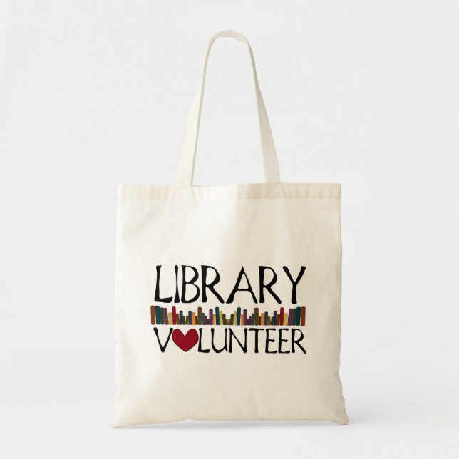 Library Volunteer Books Tote Bag (Front)