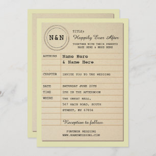 Library Wedding Invitation Book Theme Invite