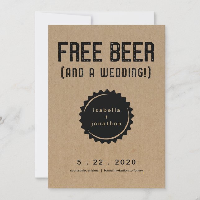 Libre Bière amusante Enregistrer la carte Date (Devant)