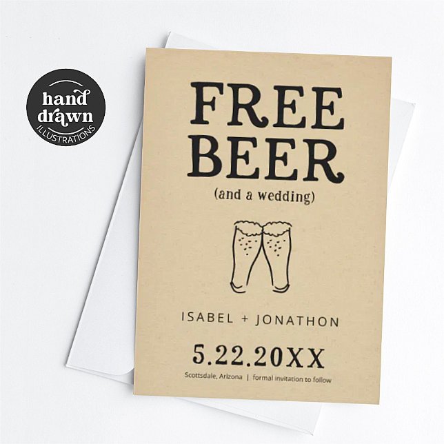 Libre Bière amusante Enregistrer la carte Date (Créateur téléchargé)