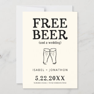 Libre Bière amusante Enregistrer la carte de date 