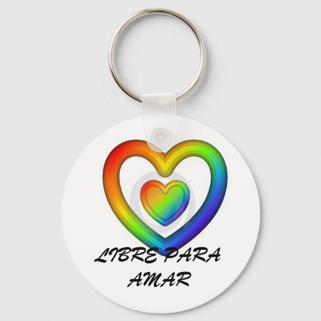 LIBRE PARA AMAR-RAINBOW HEART KEYCHAIN (Front)
