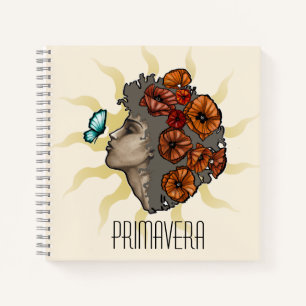 Libreta Mujer con Flores - Primavera Notebook
