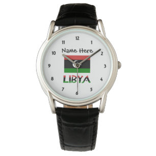 Libya and Libyan Flag Personalized Watch