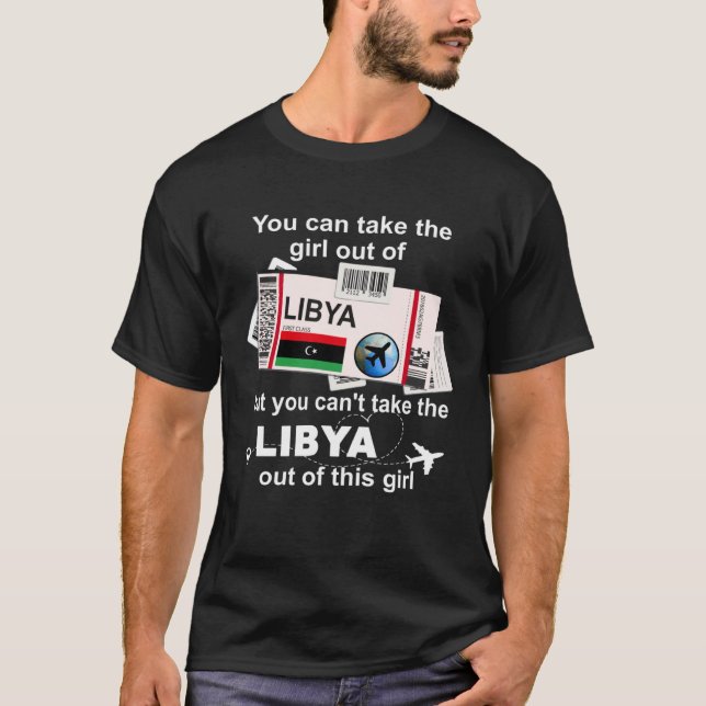 Libya Boarding Pass  Libya Girl  Libya T-Shirt (Front)