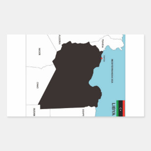 libya country political map flag sticker