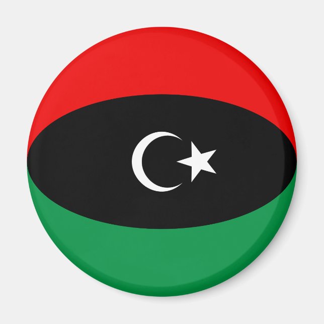 Libya Fisheye Flag Magnet (Front)