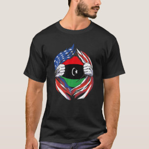 Libya Flag American Proud of My Libyan Heritage T-Shirt