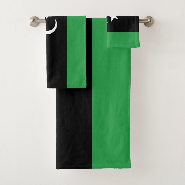 Libya Flag Bath Towel Set (Insitu)