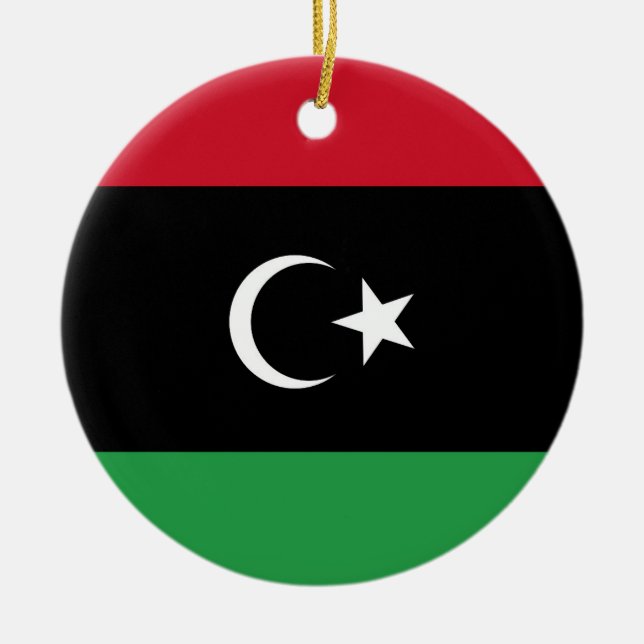 Libya flag ceramic ornament (Front)