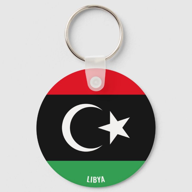 Libya Flag Charming Patriotic Keychain (Front)