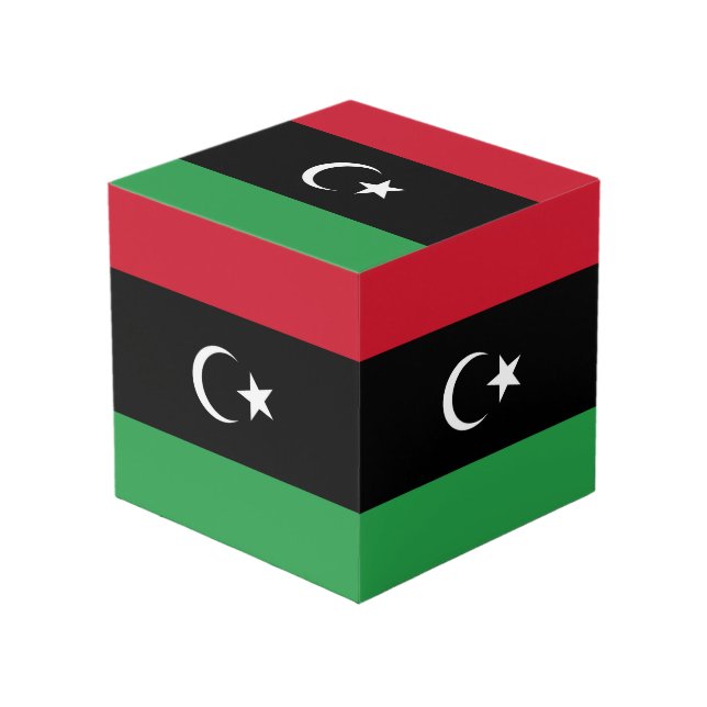 Libya flag cube (Front Angled)