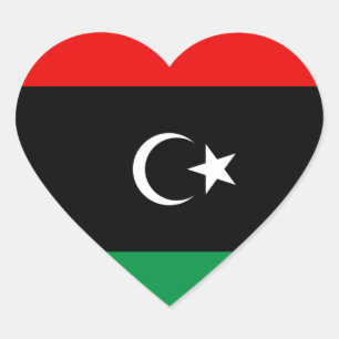 Libya Flag Heart Sticker