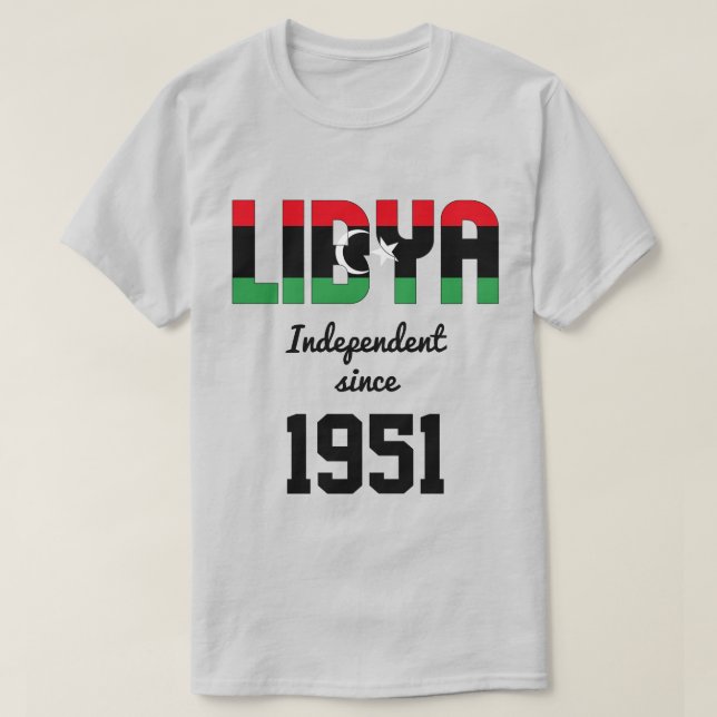 Libya Flag Independence Celebration T-Shirt (Design Front)
