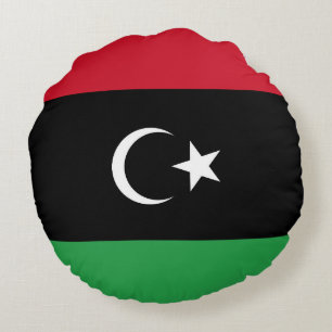 Libya flag round pillow