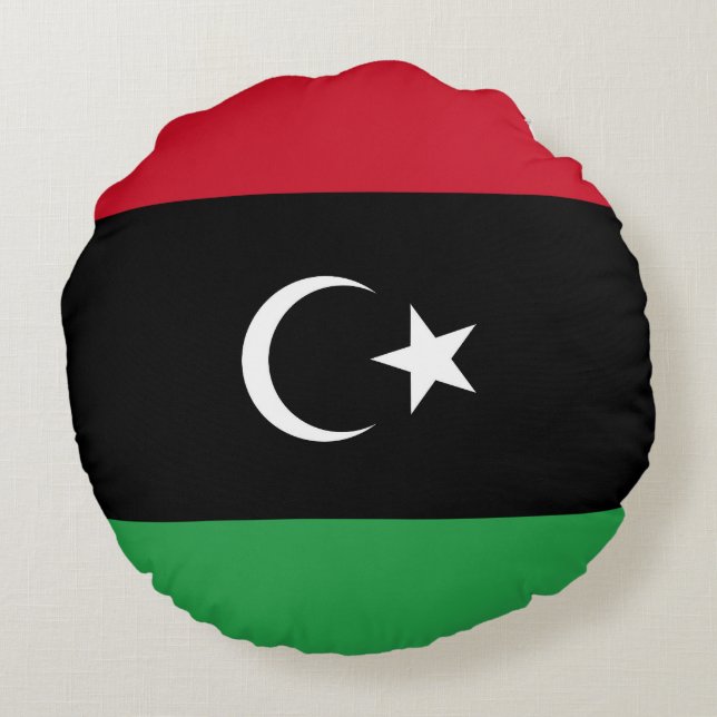 Libya flag round pillow (Back)