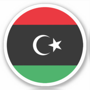 Libya Flag Round Sticker