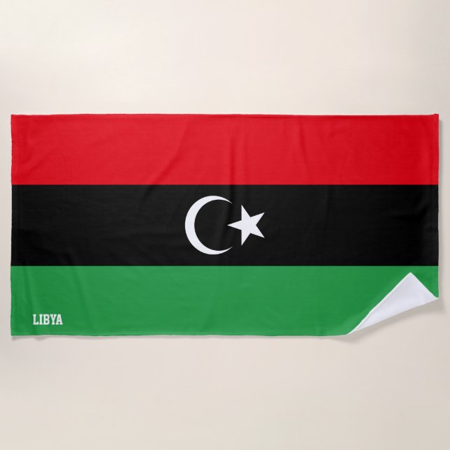 Libya Flag Splendid Patriotic Beach Towel (Front)