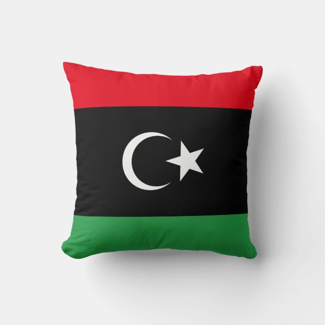 Libya Flag Throw Pillow (Front)