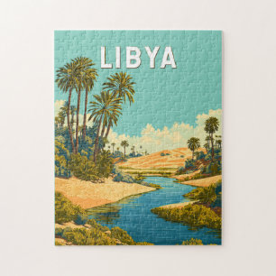 Libya Illustration Travel Art Vintage Jigsaw Puzzle
