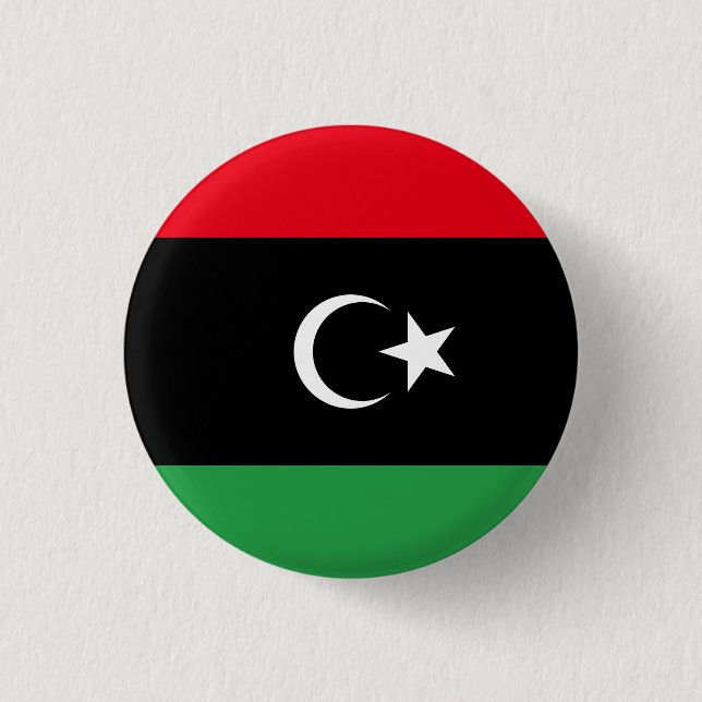 Libya (Libyan) Flag 1 Inch Round Button (Front)