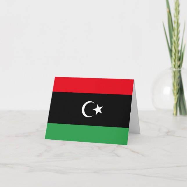 Libya (Libyan) Flag Card (Front)