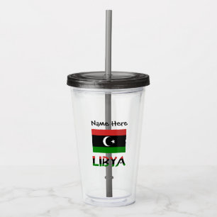 Libya Libyan Flag Personalized Acrylic Tumbler