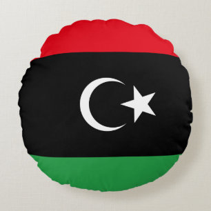Libya (Libyan) Flag Round Pillow