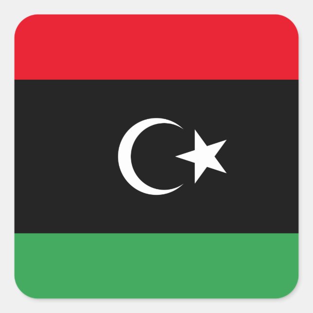 Libya (Libyan) Flag Square Sticker (Front)