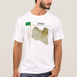 Libya Map + Flag + Title T-Shirt