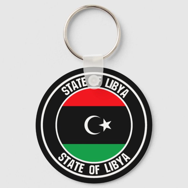 Libya Round Emblem Keychain (Front)