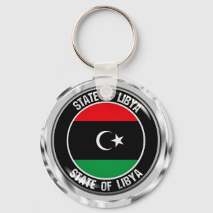 Libya Round Emblem Keychain