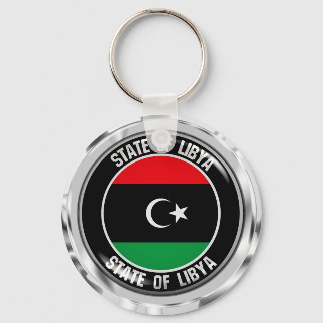 Libya Round Emblem Keychain (Front)