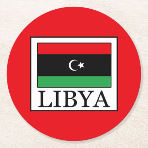 Libya Round Paper Coaster