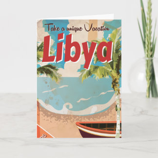 Libya vacation Vintage Travel Poster. Holiday Card