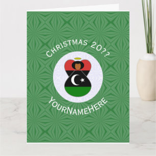Libyan Angel Christmas Flag Personalized  Card