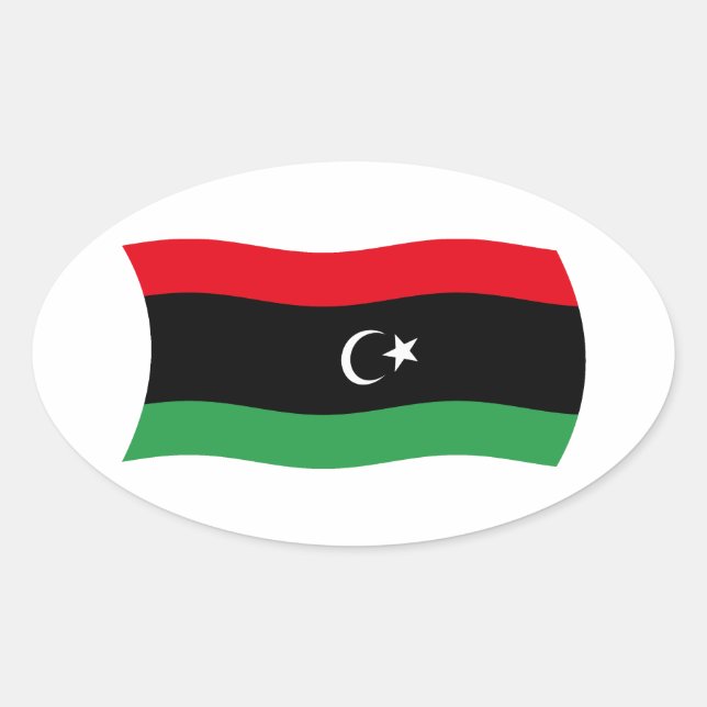 Libyan Flag Oval Sticker (Front)