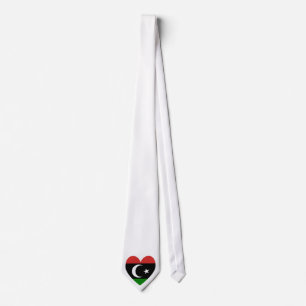 Libyan Heart Flag Valentine Tie