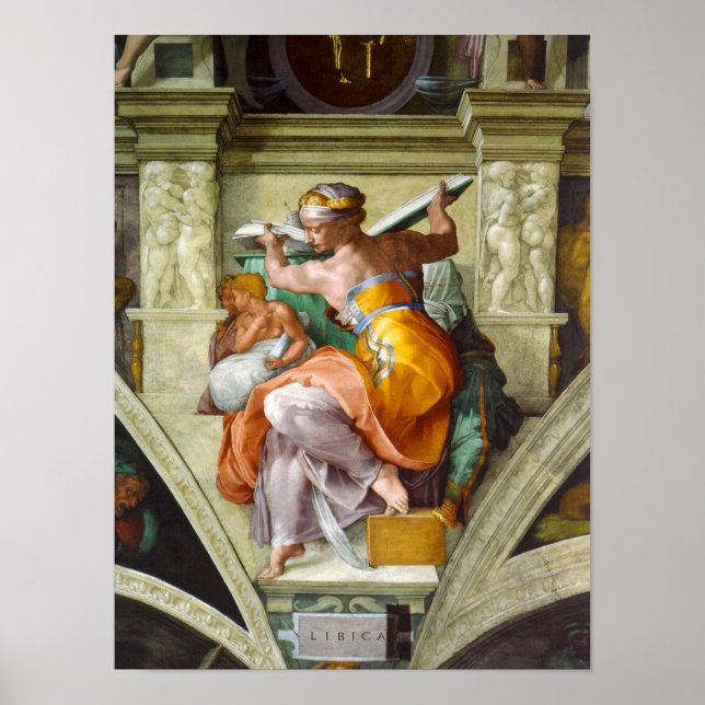 Libyan Sibyl by Michelangelo Poster (Front)