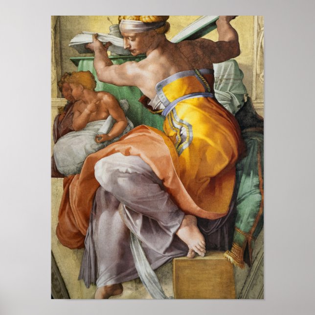 Libyan Sibyl, Sistine Chapel by Michelangelo Poster (Front)
